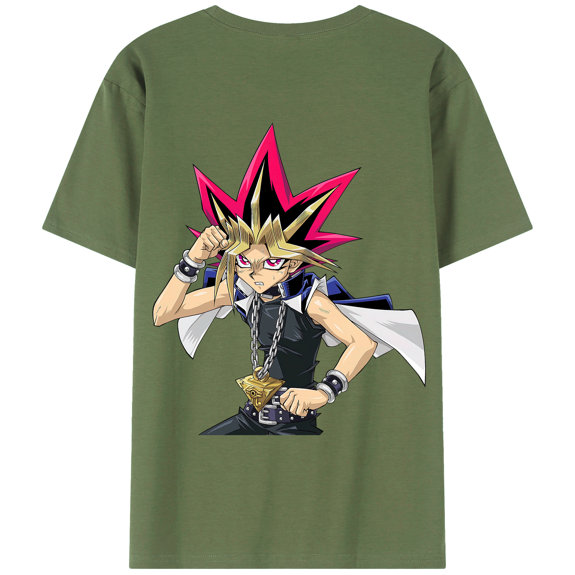 （画像用） 遊☆戯☆王 Yu-Gi-Oh! 綿100％ メンズ半袖Tシャツ（バックプリント） 通気性